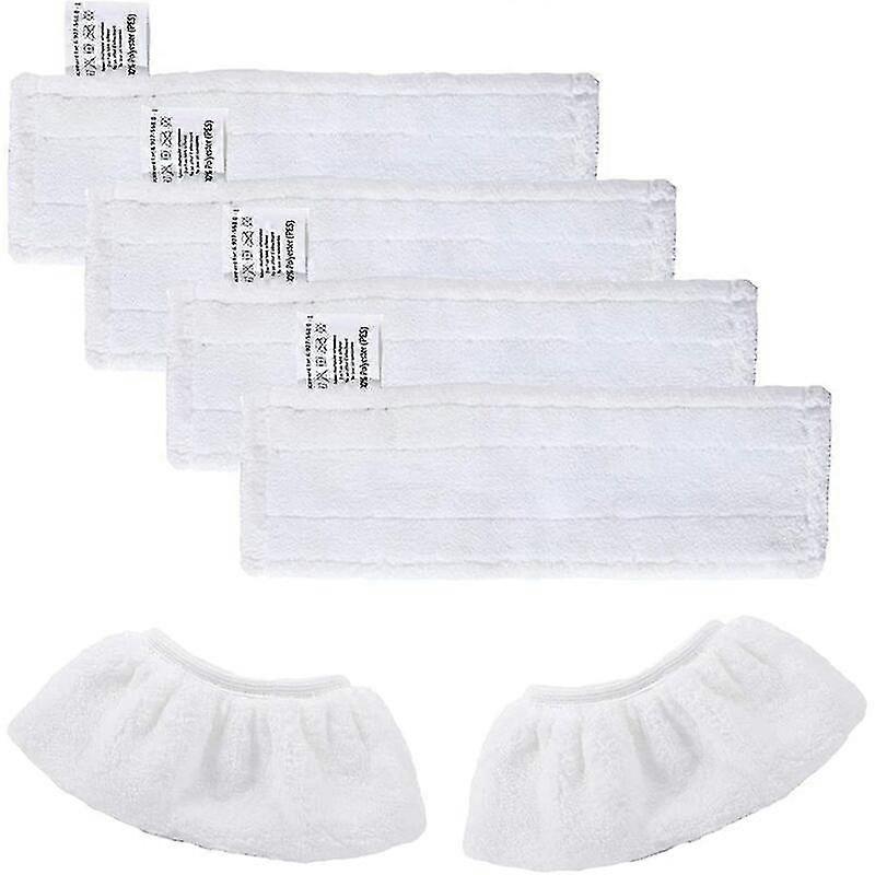 Kit Of 4 Microfiber Cloths Replacement Wipes & 2 Microfiber Cloths Cloths For Karcher Easy Fix Sc2 Sc3 Sc4 Sc5, Accessory Cloth For Krcher Easy Fix