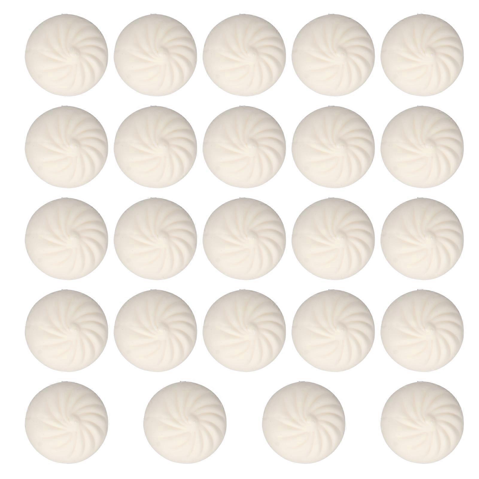 24Pcs Bun Vent Ball Anxiety Relief Comfortable Simulation Dumpling Squishy Stress Ball for Elderly Children and AdultsWhite 5.5x4.5cm/2.2x1.8in