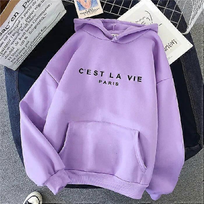 2023 letter print new hooded sweater women's spring long-sleeved lazy style loose hooded top