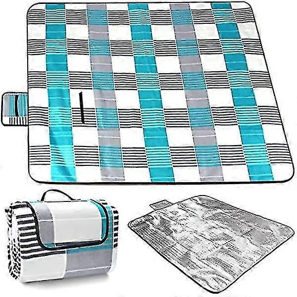 200 X 200cm Picnic Blanket, Waterproof Portable Foldable Blanket, Sand Control Outdoor Beach Mat With Handles For Camping, Beach And Picnic
