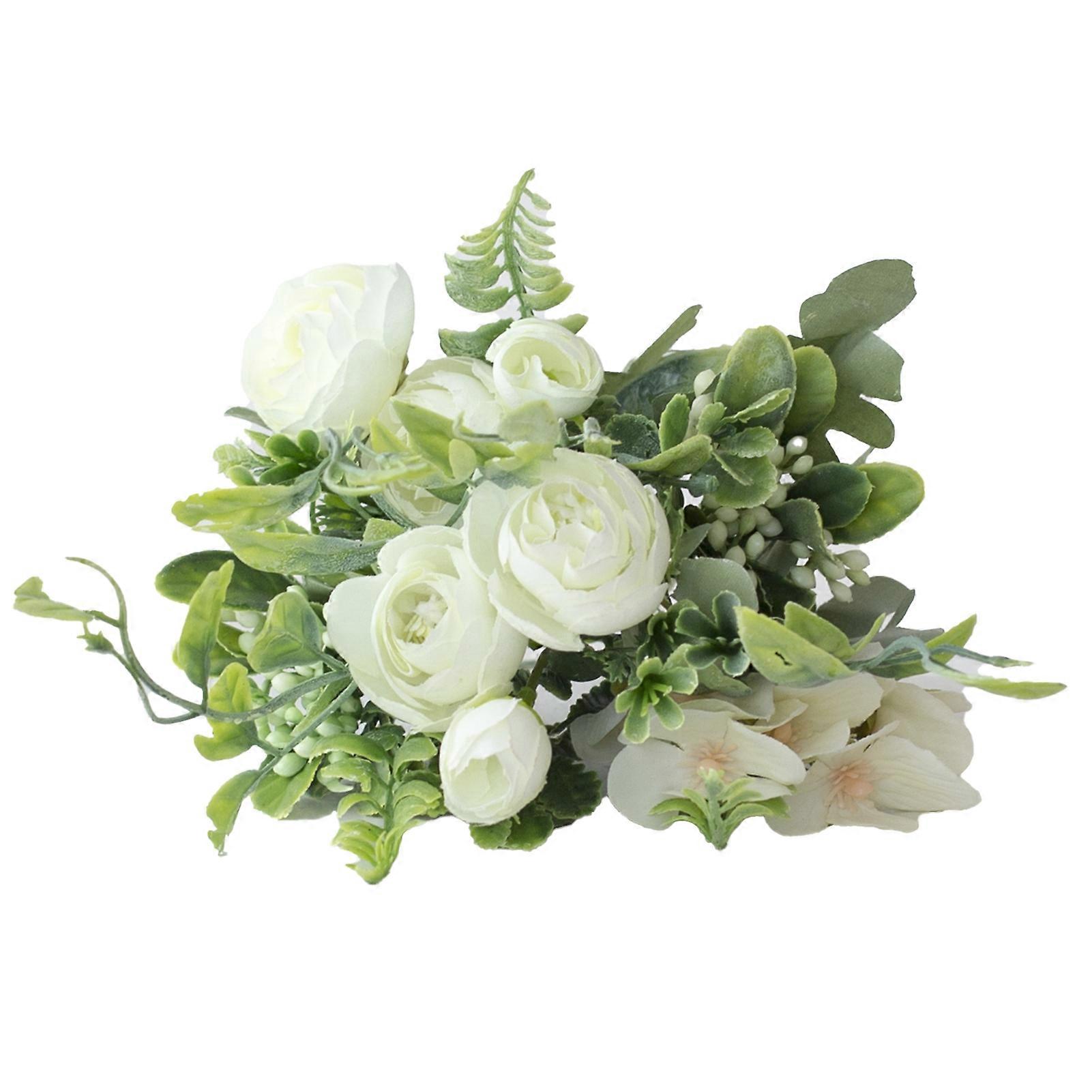 Artificial Flower Eco-friendly Anti-fade Plastic Simulation Silk Rose Flower for Household
