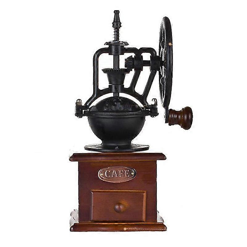 Manual Coffee Grinder Antique Cast Iron Hand Crank Coffee Mill With Grind Settings & Catch Drawer