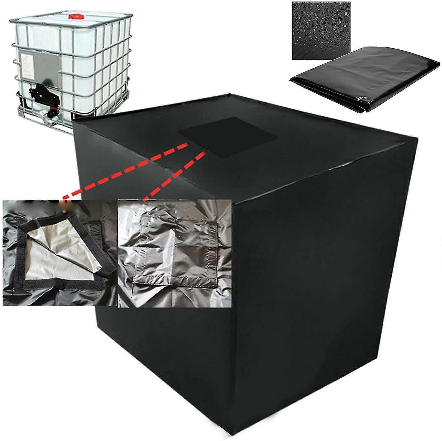 Water Tank Cover, Cover For 1000 L Ibc Tank With Rectangular Cover 25x25cm, Anti-dust Anti-uv Anti-rain (116 X 100 X 120 Cm)