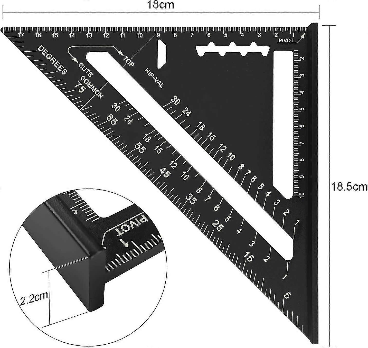 Carpenter Measuring Square Metric Imperial