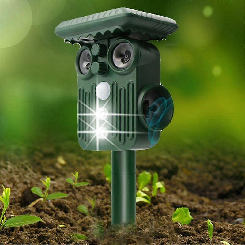 Ultrasonic Outdoor Cat Repeller - Solar Outdoor Cat Repeller Adjustable Sensitivity and Frequency Ultrasonic Cat Repellent for Repelling Pests Garden 