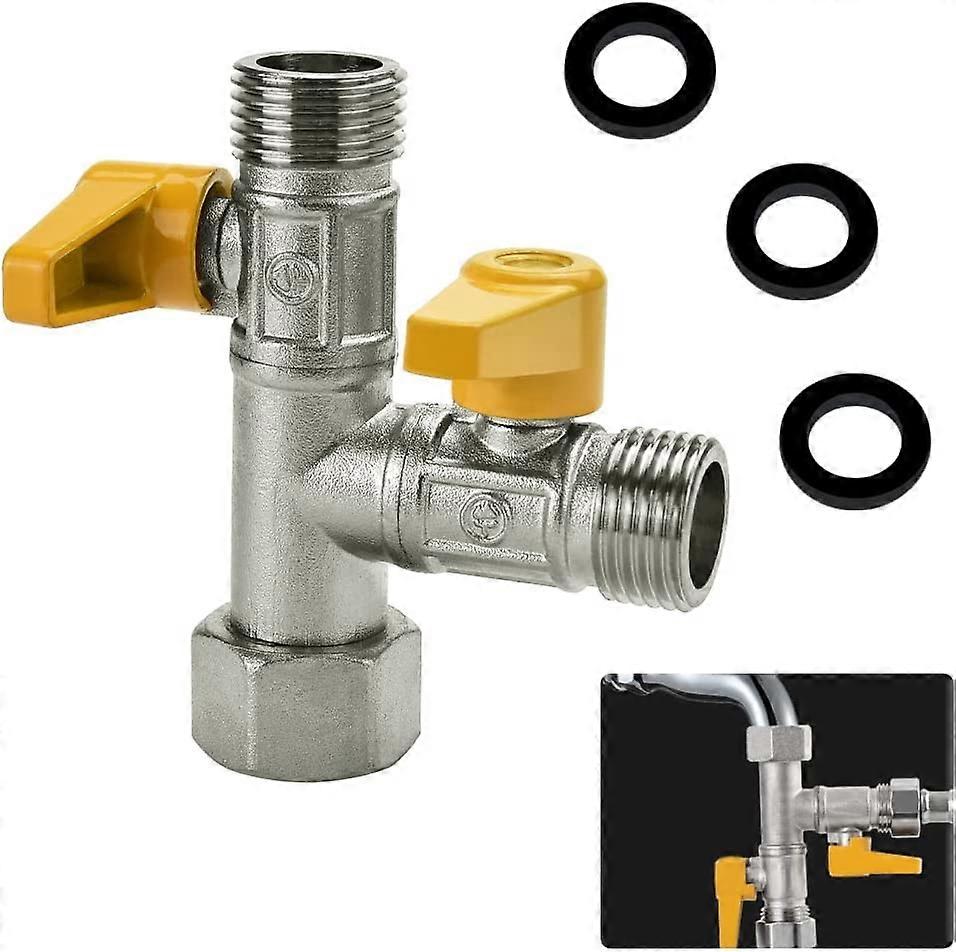 3 Way Shower Diverter Valve Switch Valve, G1/2" Solid Brass Shower Arm