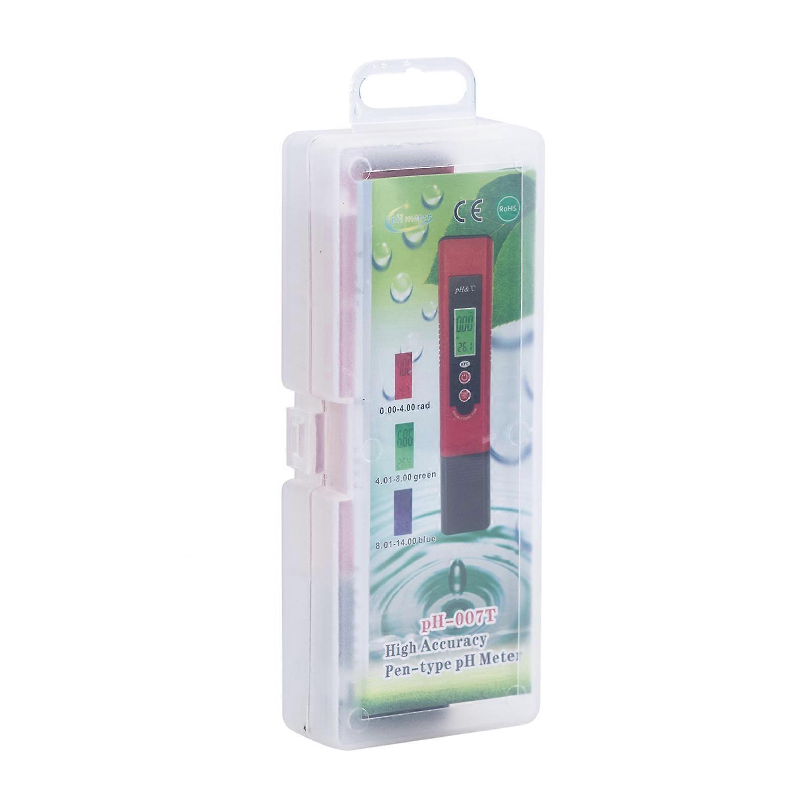 PH-007T Pen-Type PH Meter ATC Function Backlight Acidity Tester Auto Calibration Portable PH TEMP Water Quality Analysis Meter