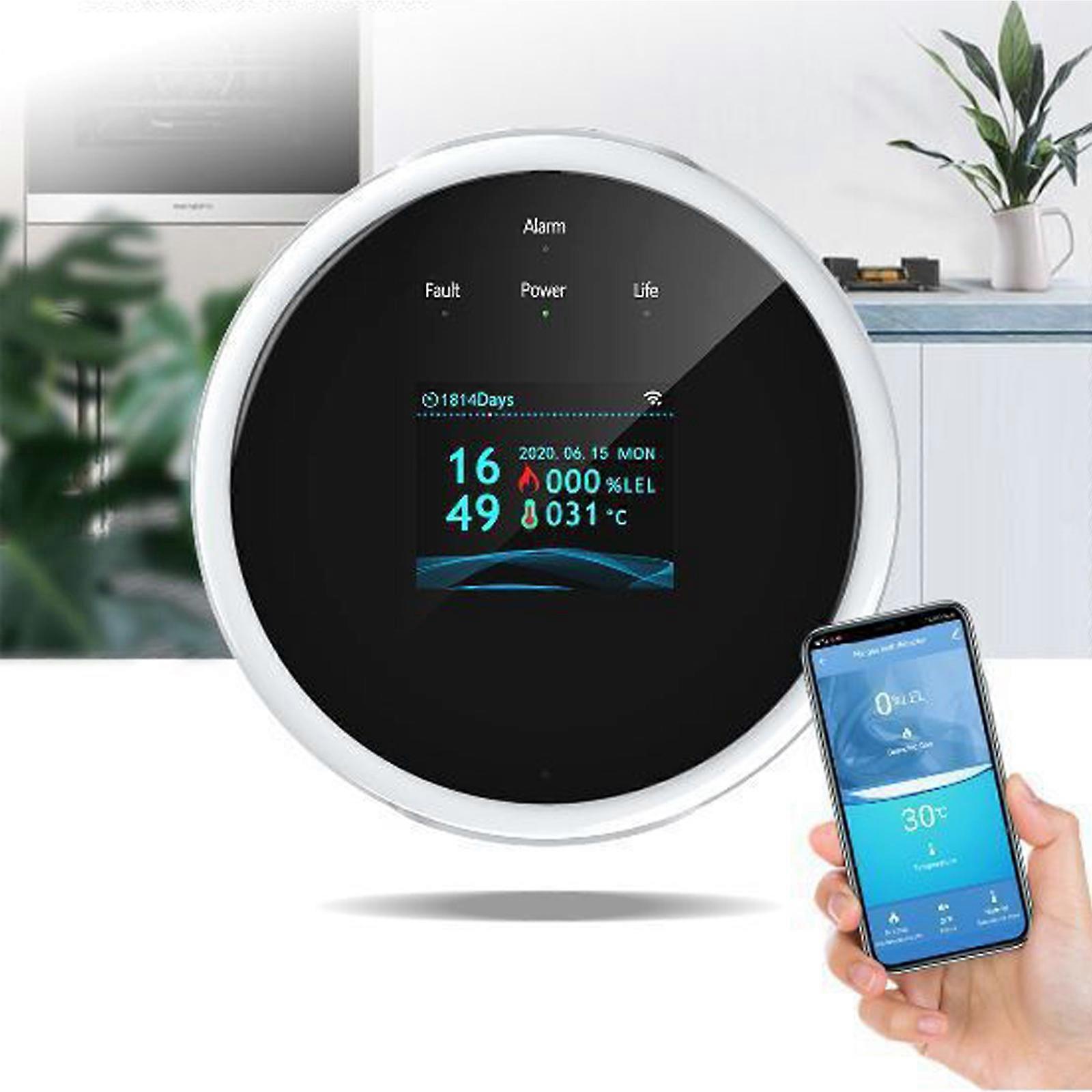 50% Off-Gas Leak Detector Wifi for Home Natural Gas Leak Detector LCD Screen APP Alarm