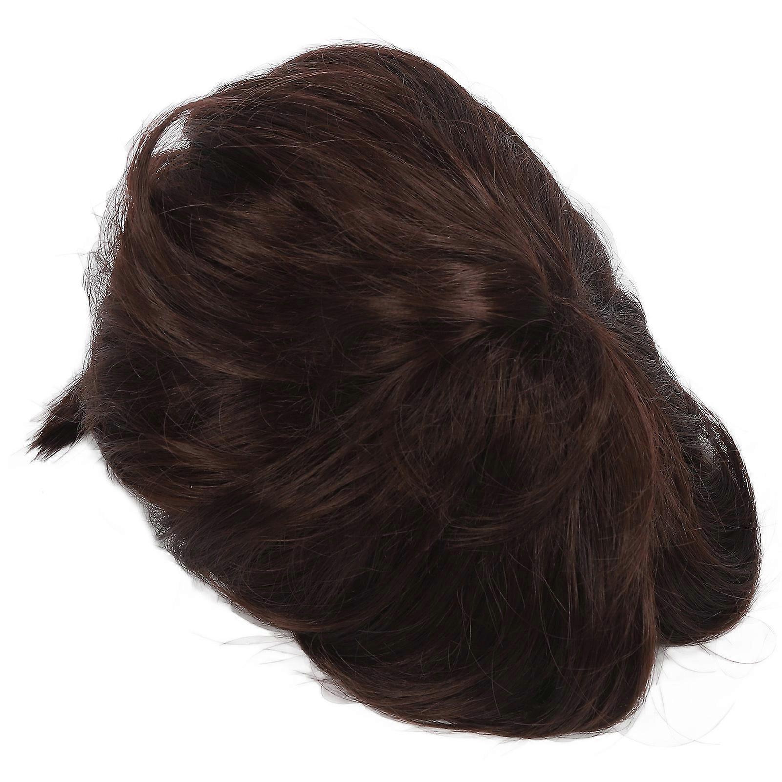 Boy Curly Short Wig Boy Fluffy Texture Curly Short Synthetic Hair for Childern Dark Brown
