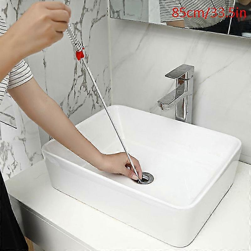Pipe Dredging Tools Drain Snake Drain Cleaner Sticks Clog Remover Cleaning Tools Household For Kitchen(160cm Is Available) 85cm