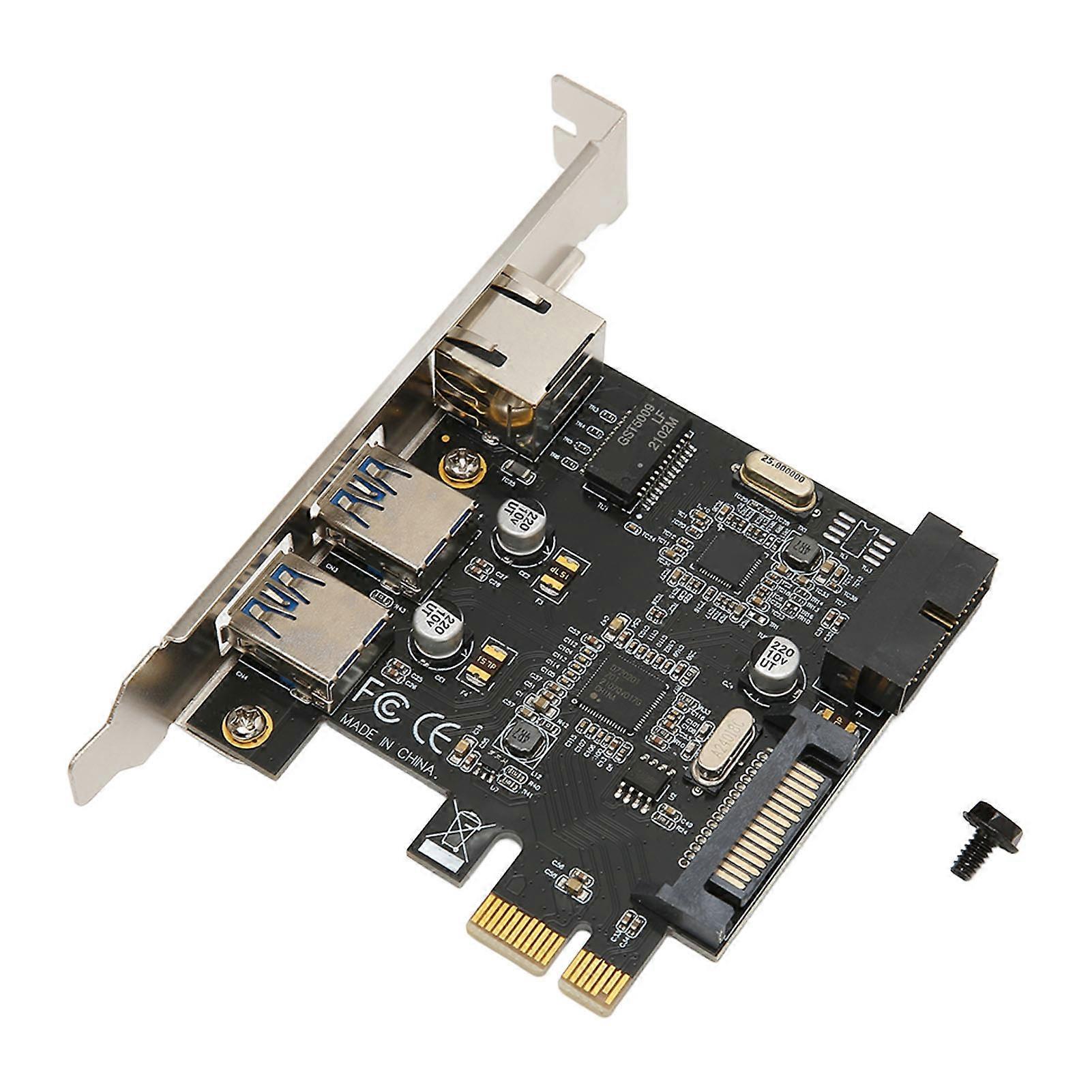 PCIe to USB3.0 Expansion Card USB3.0 SATA 15pin Power High Speed PCIe to RJ45 Expansion Card for Network Computer