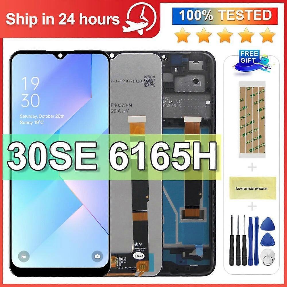100% TEST For TCL 30 SE LCD Touch Display Screen Digitizer With Frame Assembly Replacement For TCL 30SE 6165H, 6156H1 Display