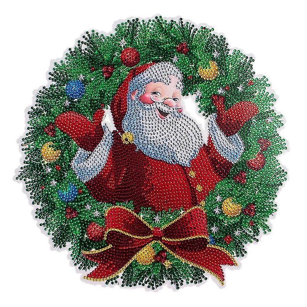 DIY 5dクリスマスクリスタルリースダイヤモンド絵画キットアートハンギング装飾