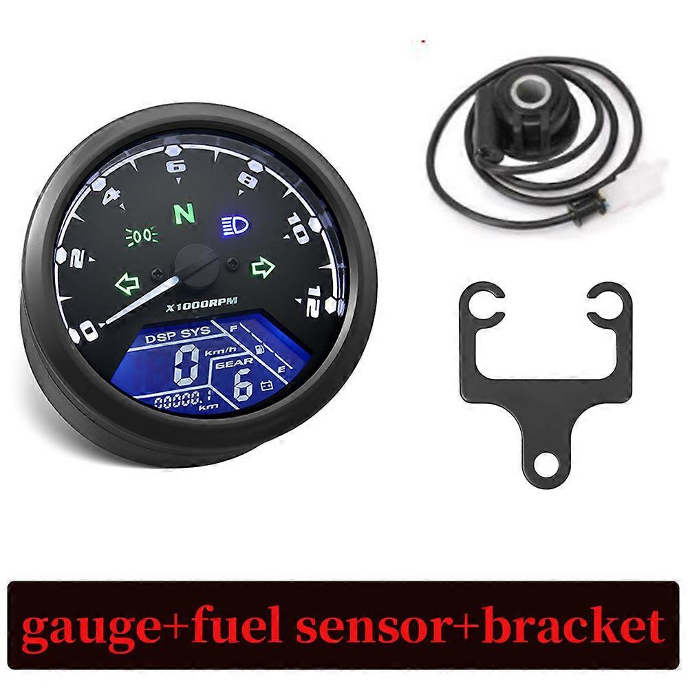 Universal Motorcycle LCD Speedometer Digital Multi-Function Odometer RPM With Fuel Consumption Fits 2/4 Cylinders~30428