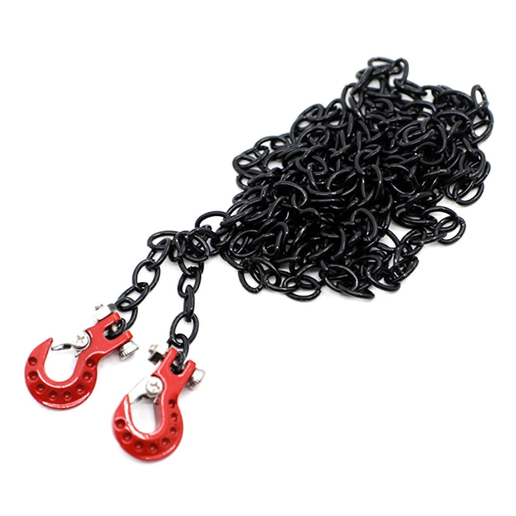1/10 RC Crawler Car Tow Chain with Trailer Hook for TRX4 Axial SCX10 90046 CC01 D90 D110 RC Car Red