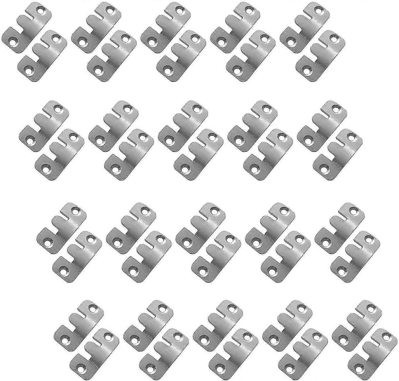 Small Metal Sectional Furniture Connectors Sofa Wall Bracket Hangers Mirror Frame Hooks Panel Hanger Silver 20 Pairs (40 Pieces)