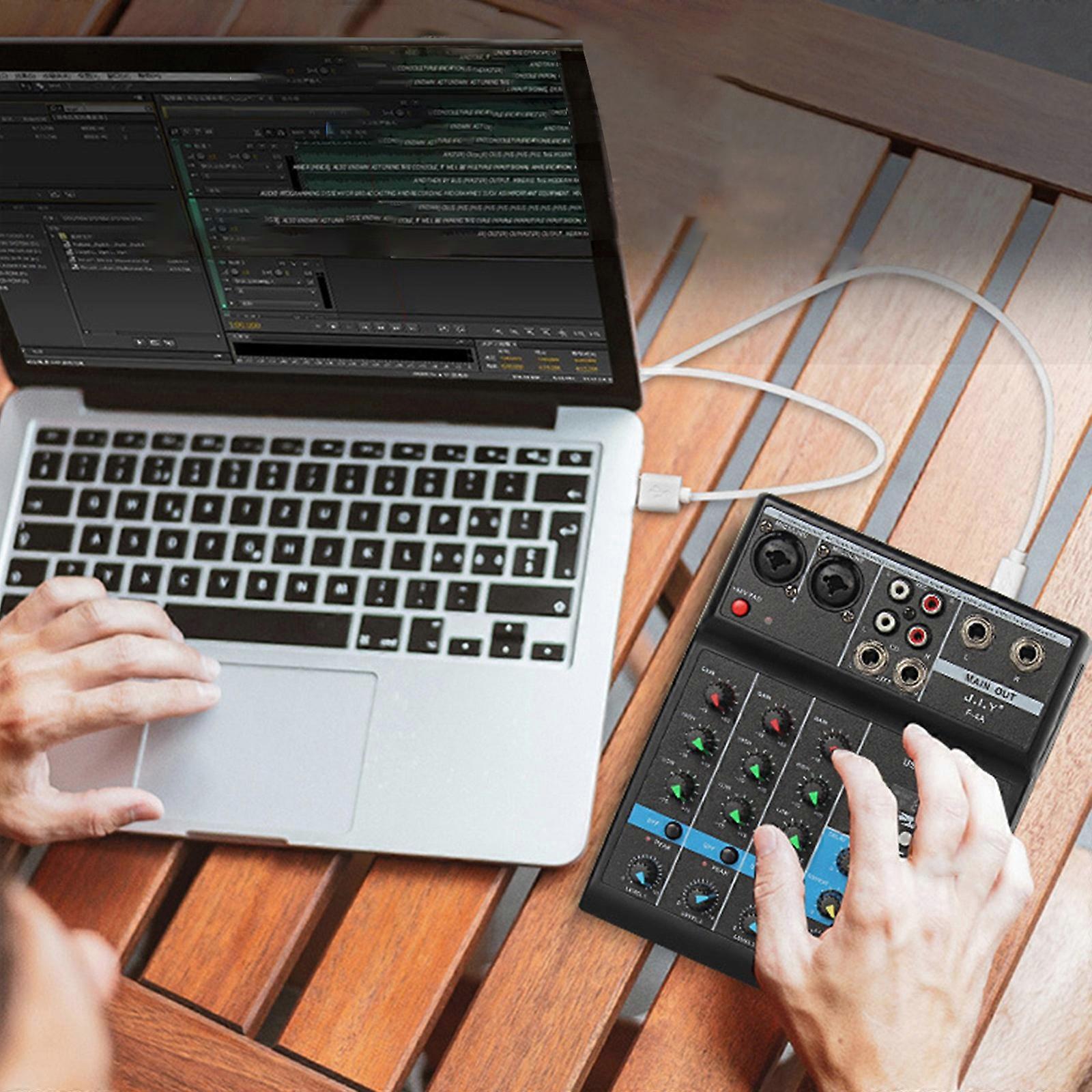 4-channel Multifunctional Bluetooth Stage Small Wireless Mixer With Sound Card Special Effects Family Video Music Meal Bar Karaoke Good Partner
