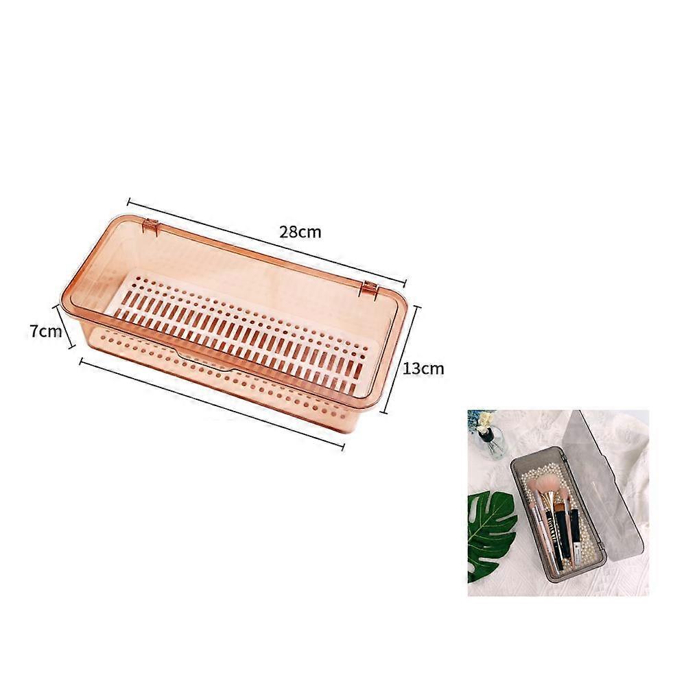 Makeup Brush Storage Box with Lid Pink Dustproof Beauty Egg Cosmetic Storage Box