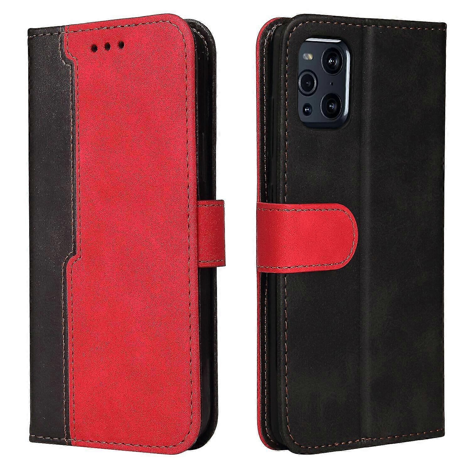 Compatible with Oppo Find X3/x3 Pro Cover Protective Pu Leather Wallet Flip Case With Card Slots Stand Magnet Closure - Red