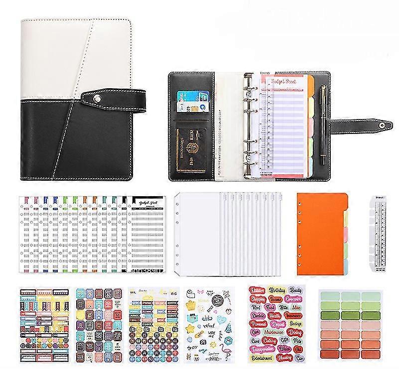 A6 Binder Budget Planner Notebook Covers Folder Size 6 Hole Pockets Plastic Zipper Money Saving Envelope