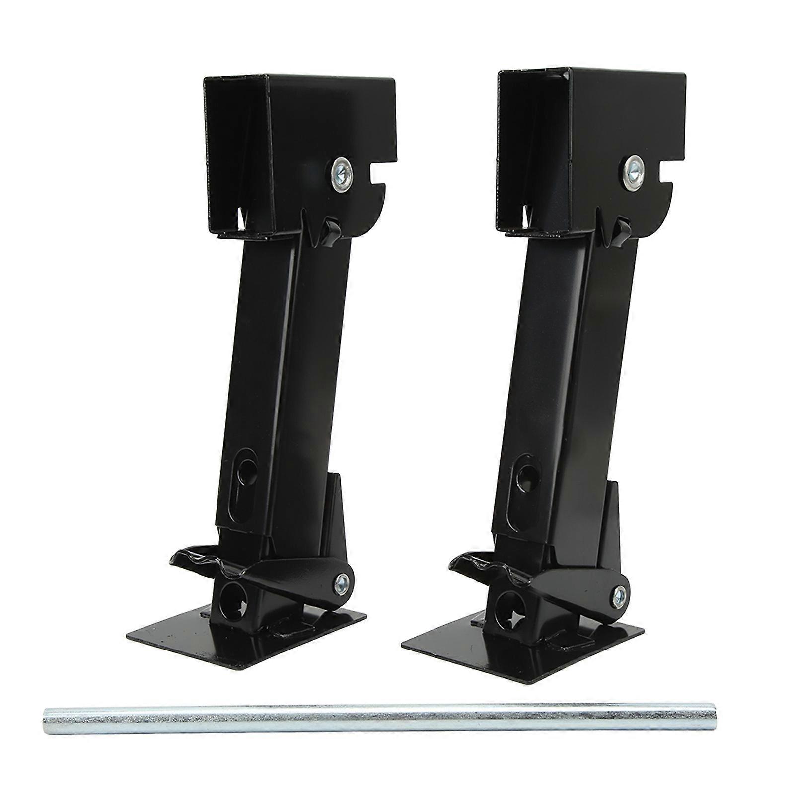 2PCS Stabilizer Jack Iron 650lb Support 1000lb Lifting Capacity Telescoping Adjustable Swing Down Outriggers