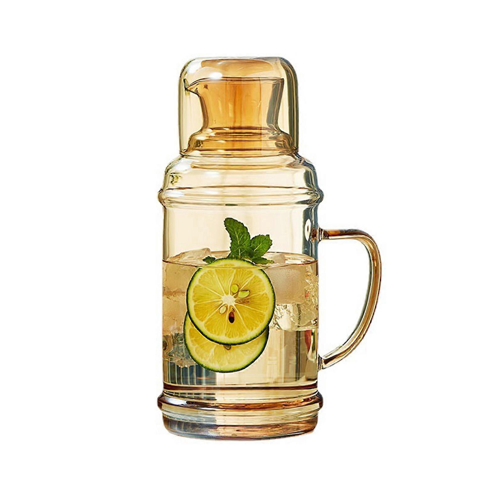 Vintage Green Drinking Glass and Elegant Pitcher Set for Household 1100ml