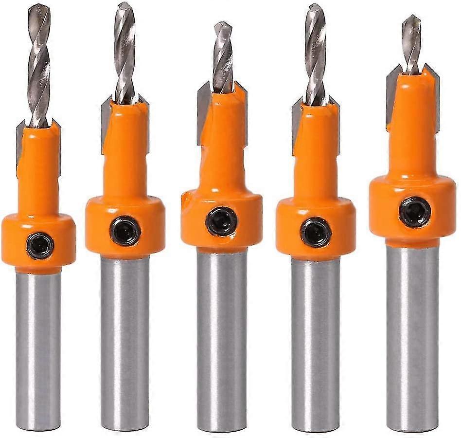 petansy 5pcs woodworking countersink chamfer drill bit hss counter taper drill bit