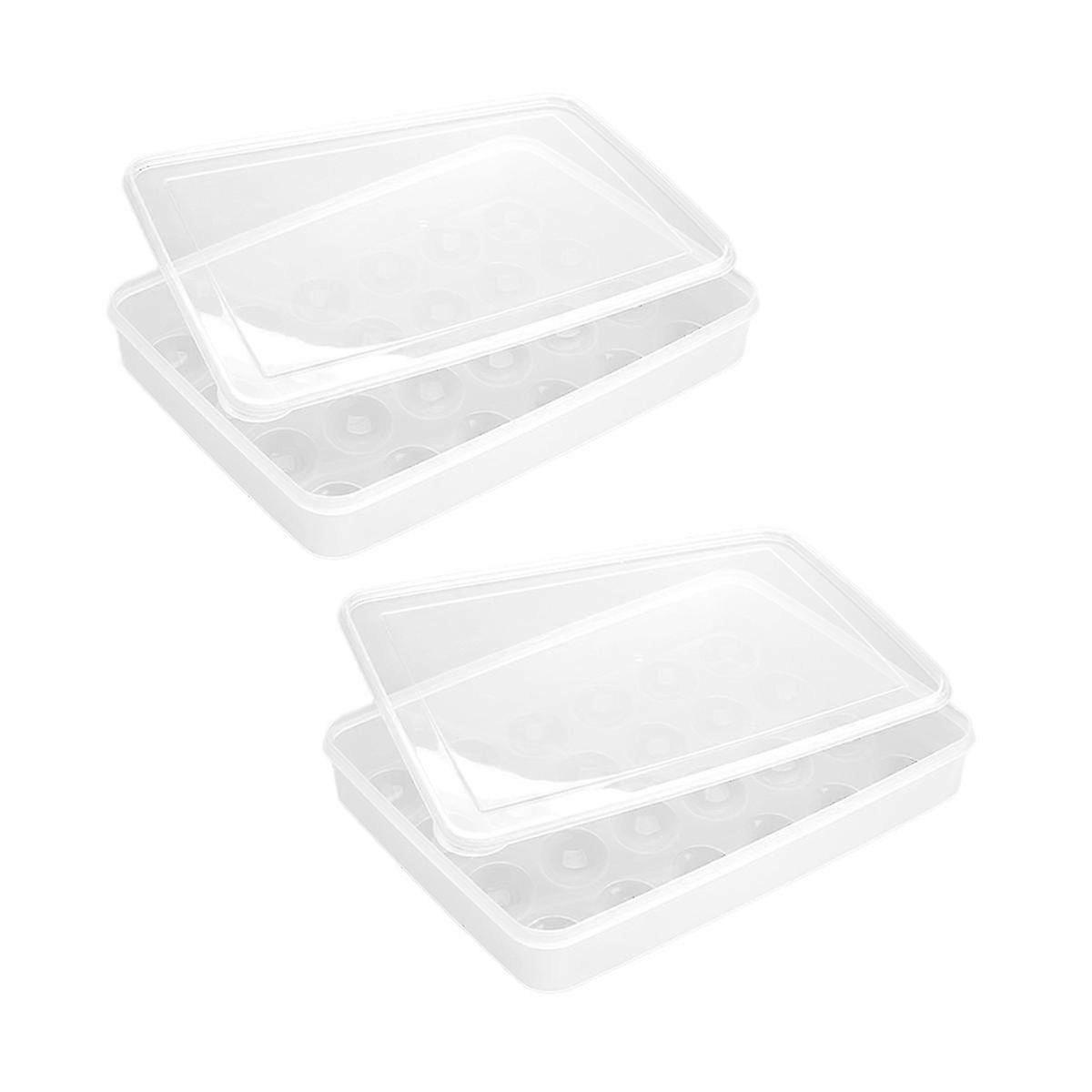 Perfect Deviled Eggs With Ease,2 Clear Egg Containers With Lid Hold 48 Eggs,easy Carry,dishwasher Safe Carrier,stackable