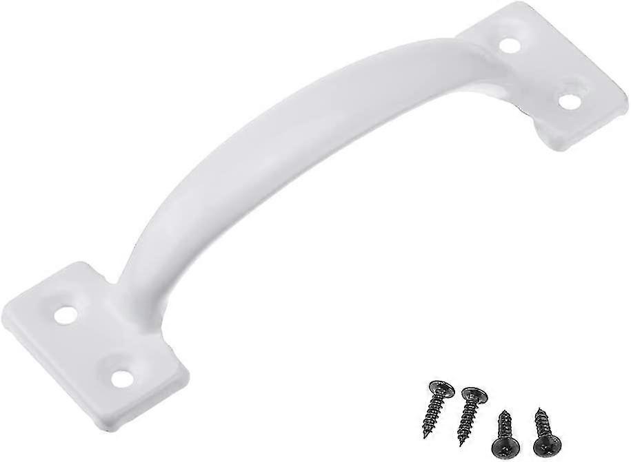 6" Bow Pull Handle Door Knob, White Screen Door Knob - 2 Pack