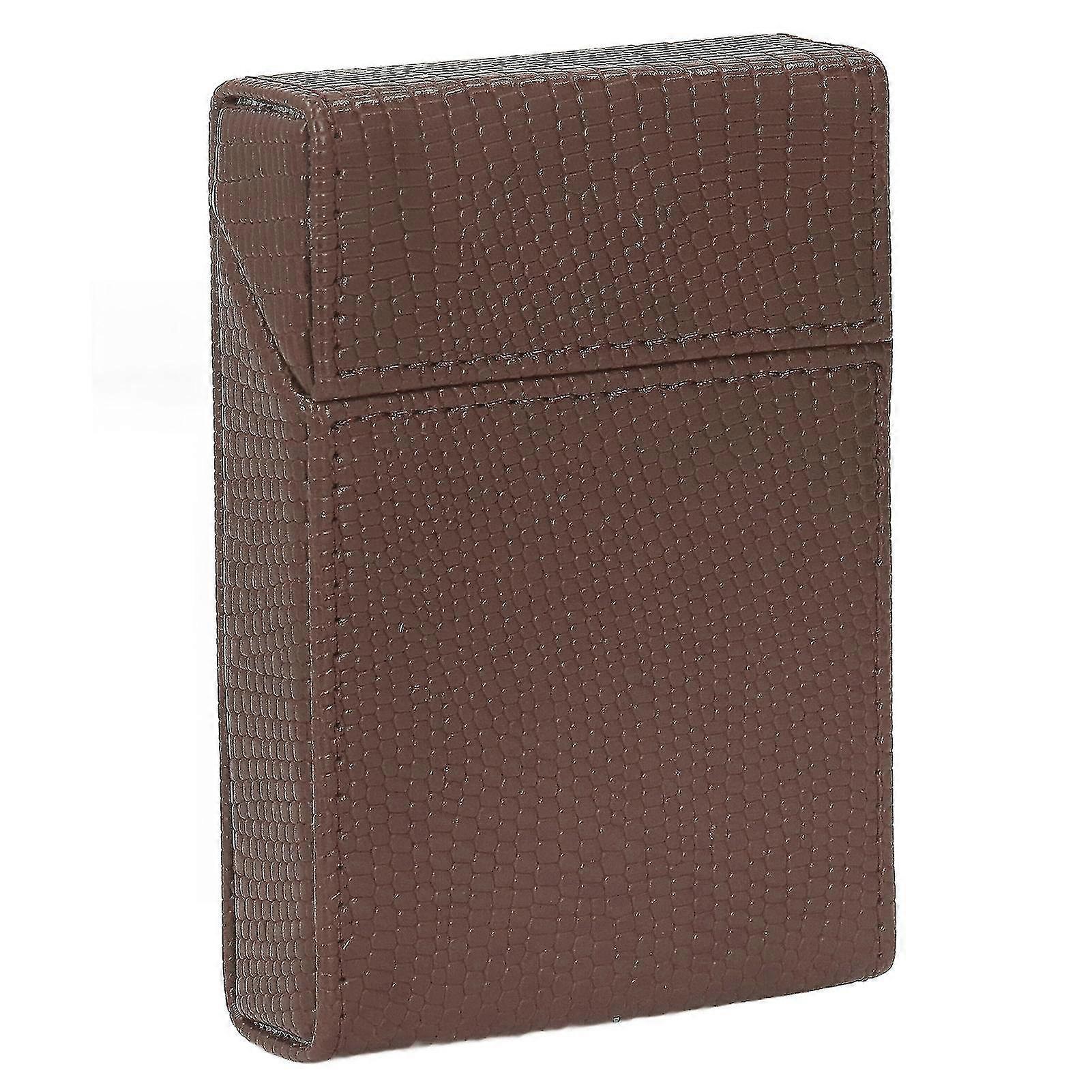 Lizard Stripe Design Coffee Portable Cigarette Case for 20pcs Medium Cigarettes