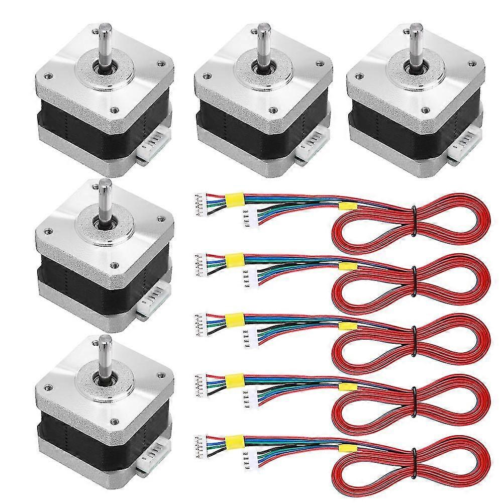 High Torque 1.8 42 Two Phase 4 Wire Stepper Motor for 3D Printer CNC (5PCS)