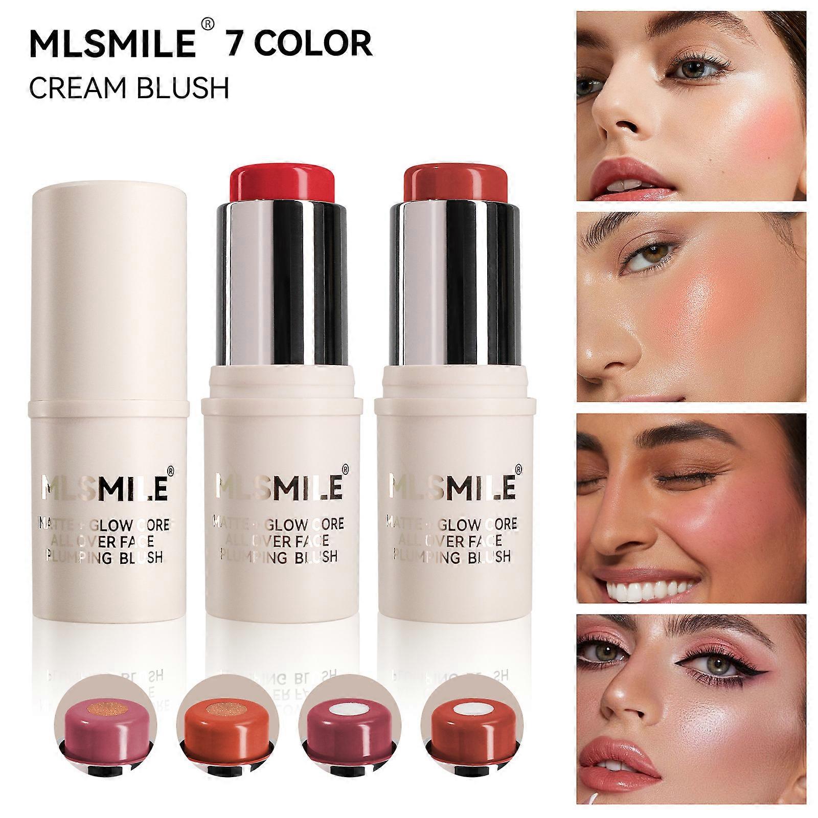 Cream Blush Stick, Multi-Use Blush & Highlight Stick For Cheeks, Long Lasting Waterproof Jelly Blush Contour Stick