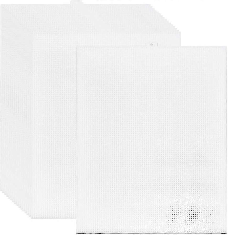 20 Pack 7 Count Clear Plastic Mesh Canvas Sheets For Embroidery, Acrylic Yarn