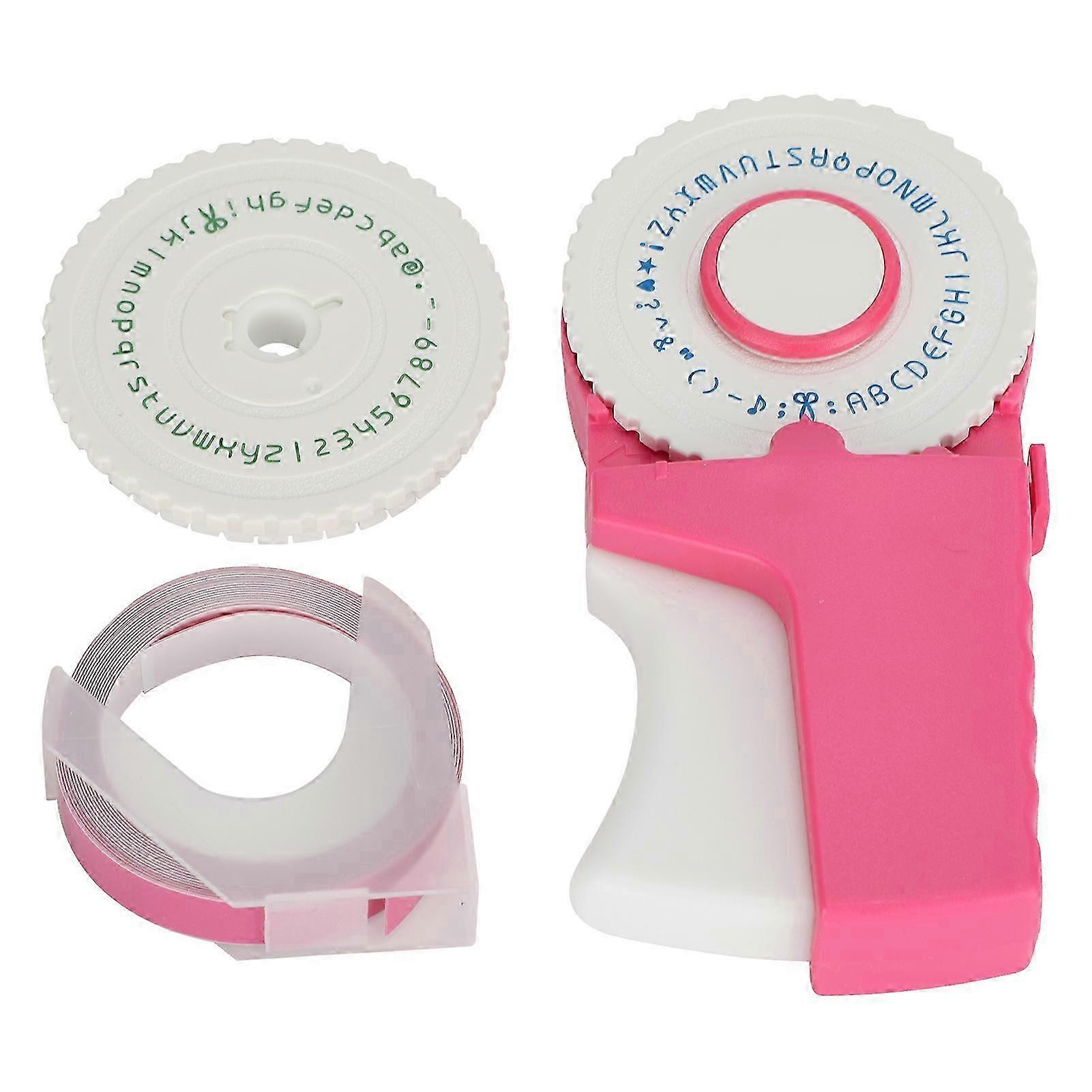 Embossing Handmatige Typemachine Label Making Embosser DIY kantoorbenodigdheden roze E?303
