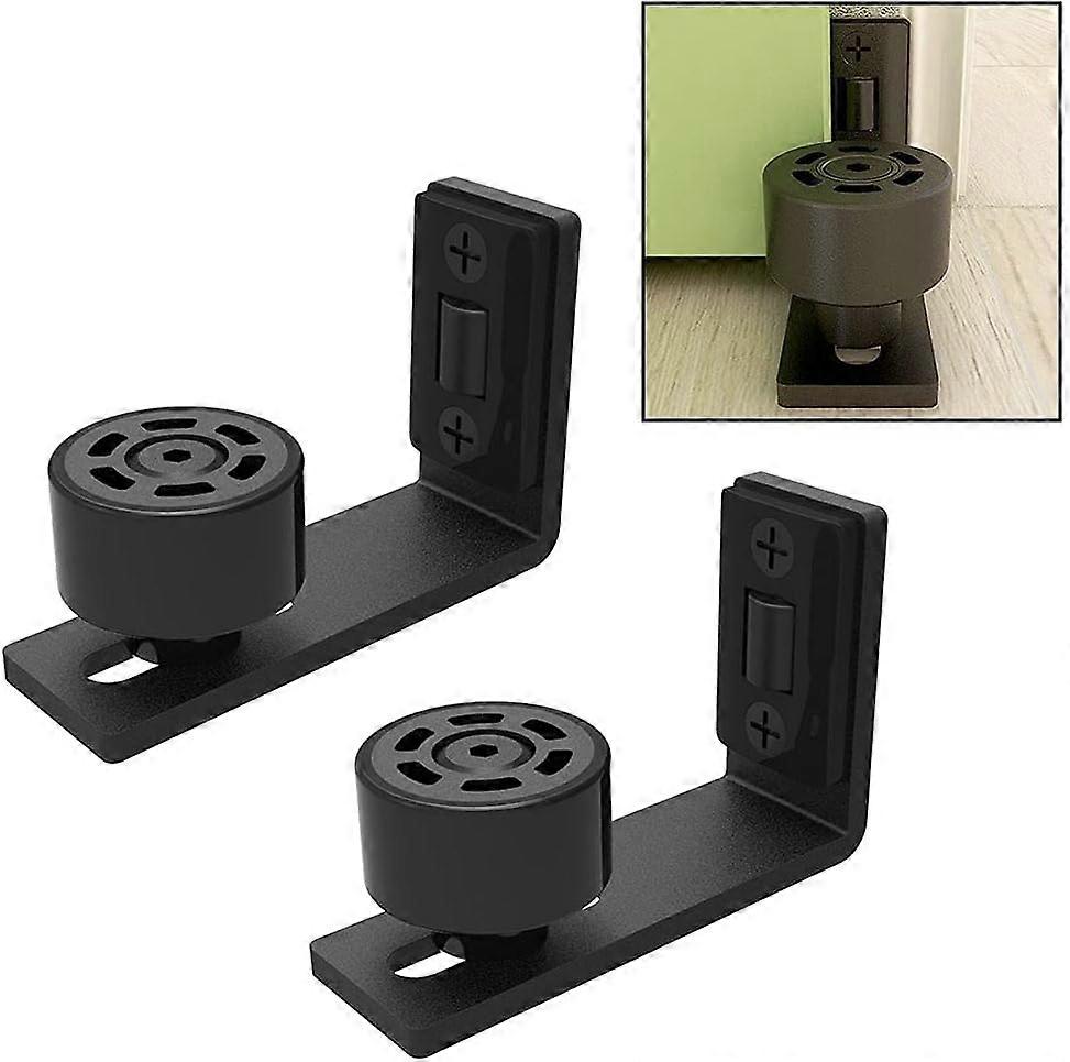 Pair Adjustable Floor Guide for Sliding Gate, Sliding Door Track, 2 Doors (No Groove on Door, No Drilling Floor)
