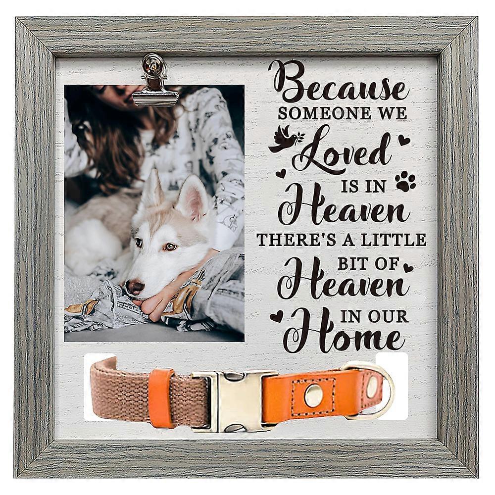 MDF Pet Photo Frames for Tabletop Display Photo Frame Square with Word Gray Pigeon 230x230mm