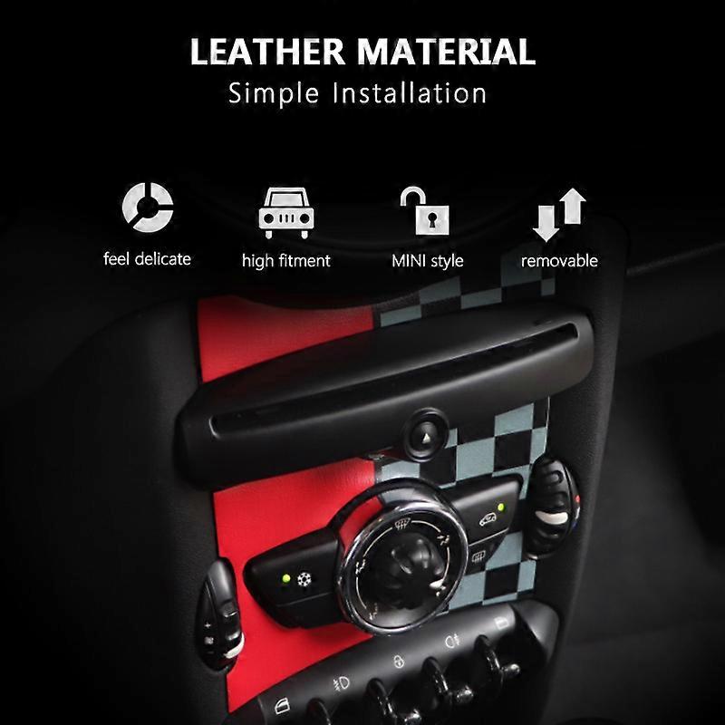 Car Interior 2PCS/SET Central control panel Leather Sticker For MINI ...