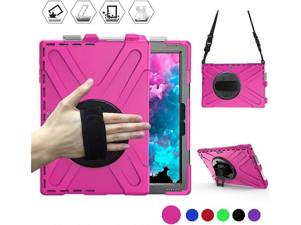 Microsoft Surface Pro 7 Plus / Pro 7 / Pro 6 / Pro 5 / Pro 2017 / Pro 4 / Pro LTE Case Protective Shockproof Cover with Pen Holder Hand Strap Rotating