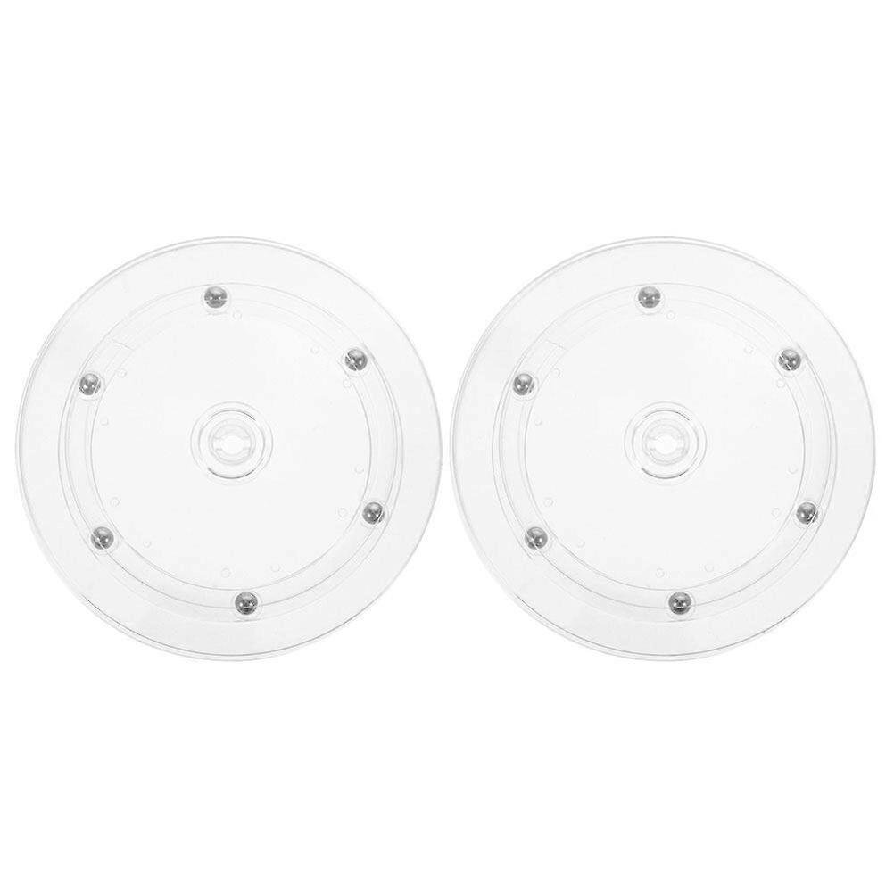 2Pcs Plastic Turntable Display Turntable 360 Degree Rotation Turntable Transparent Display Stand