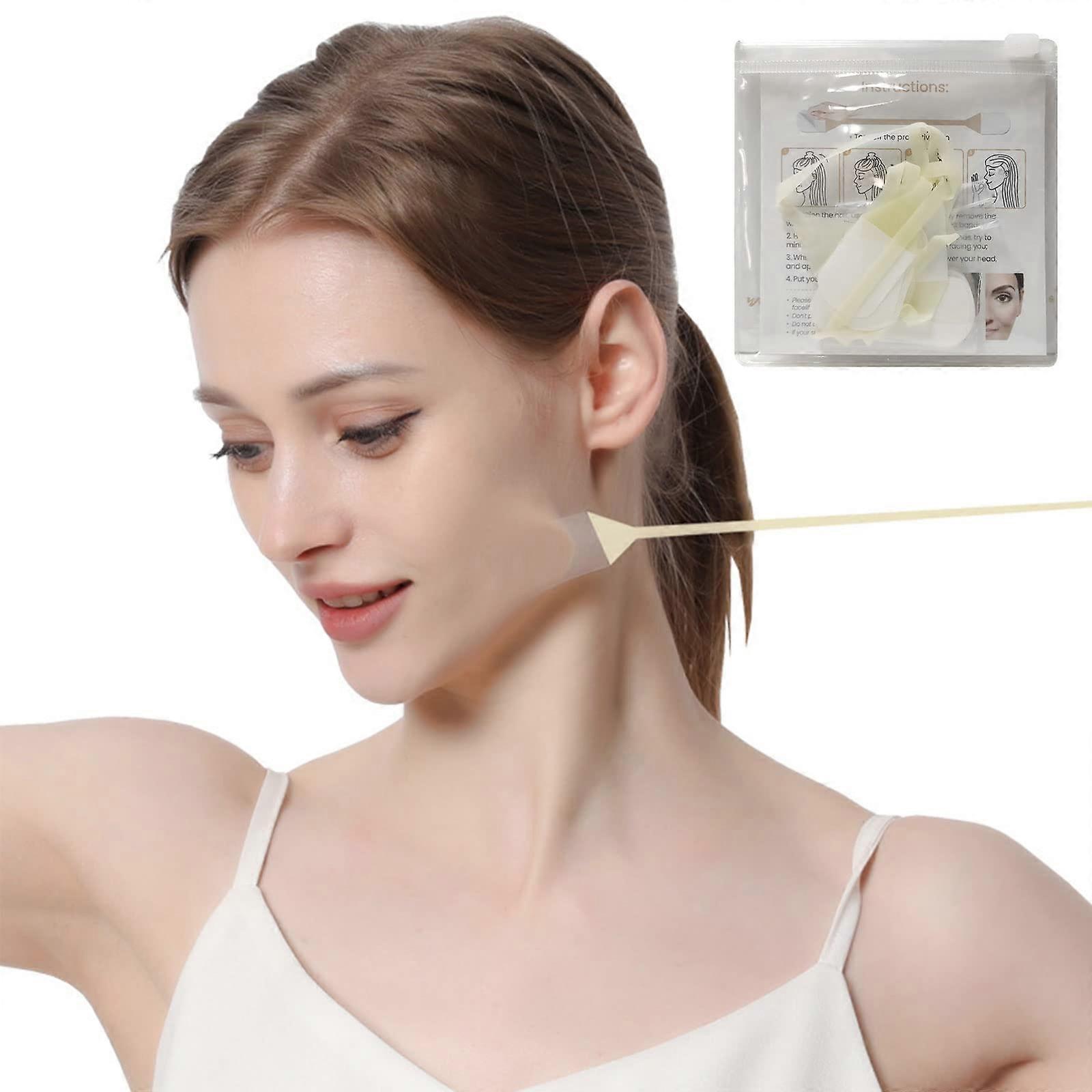 Face Lifting Tape, 20 Pieces Facelifting Tape with 4 Ropes, Transparent Facial Patches, Instant Invisible Face Sticker