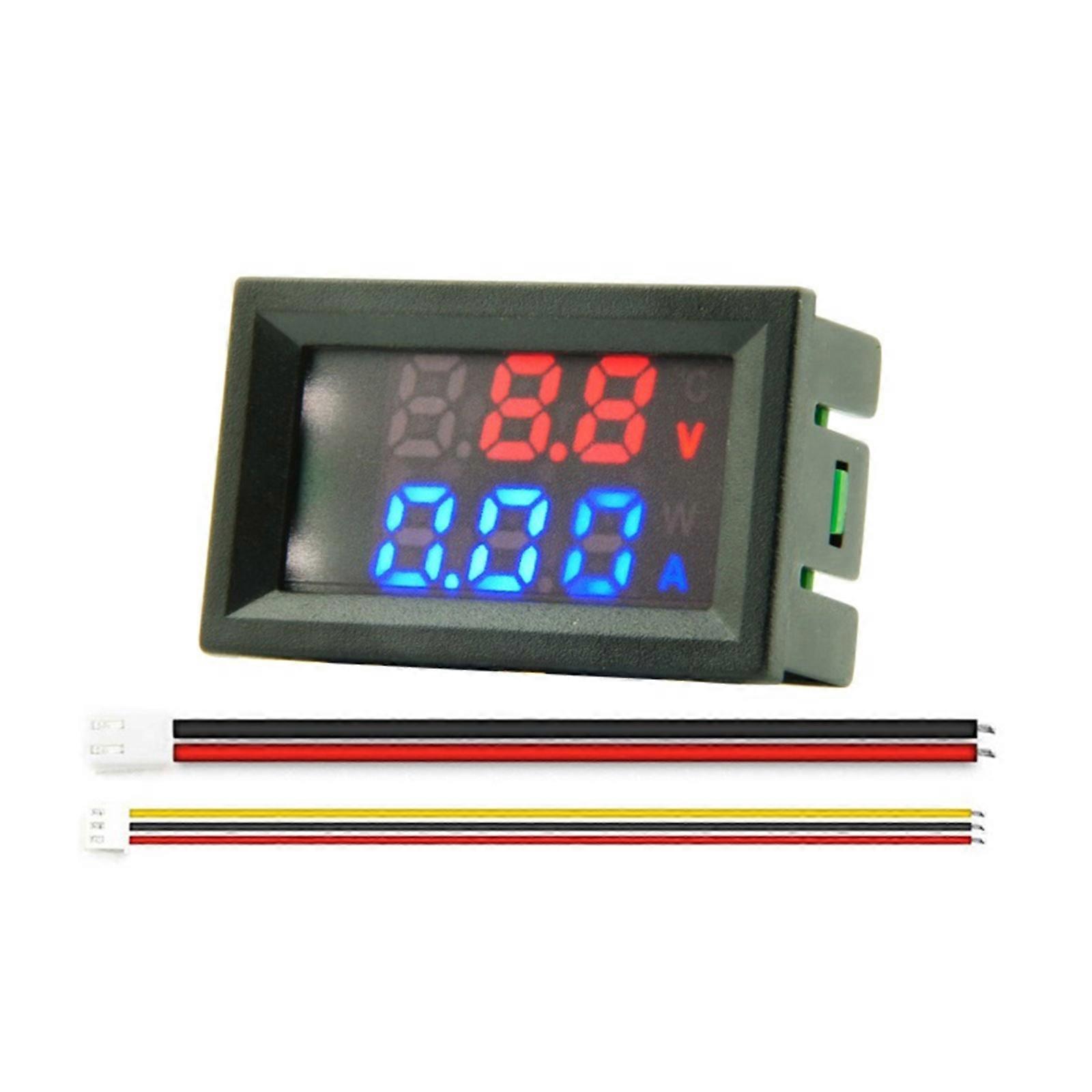 Voltage Current Power Meter Blue + Red Dual Color Display Multimeter Amperage-