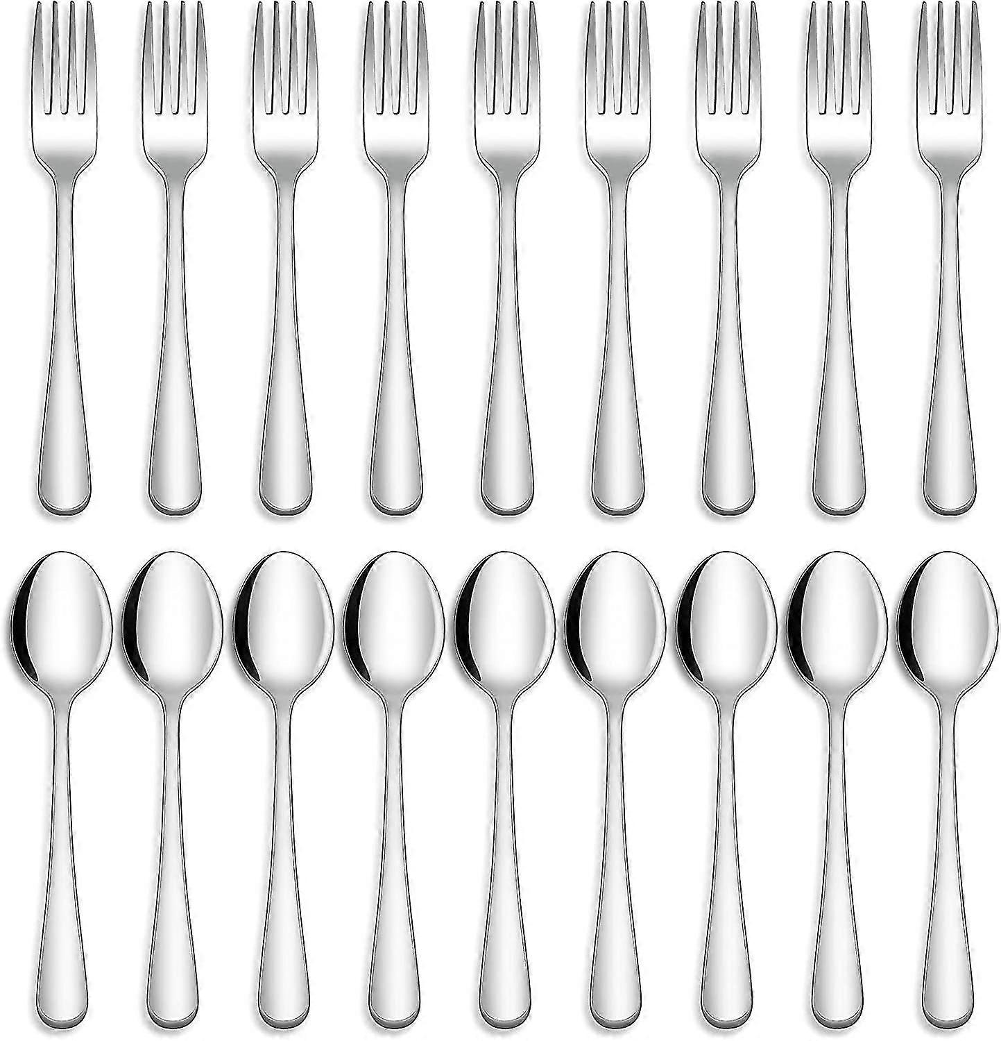 24 Pcs Cutlery Set Dinnerware Include Fork / Spoon, Mirror Polished