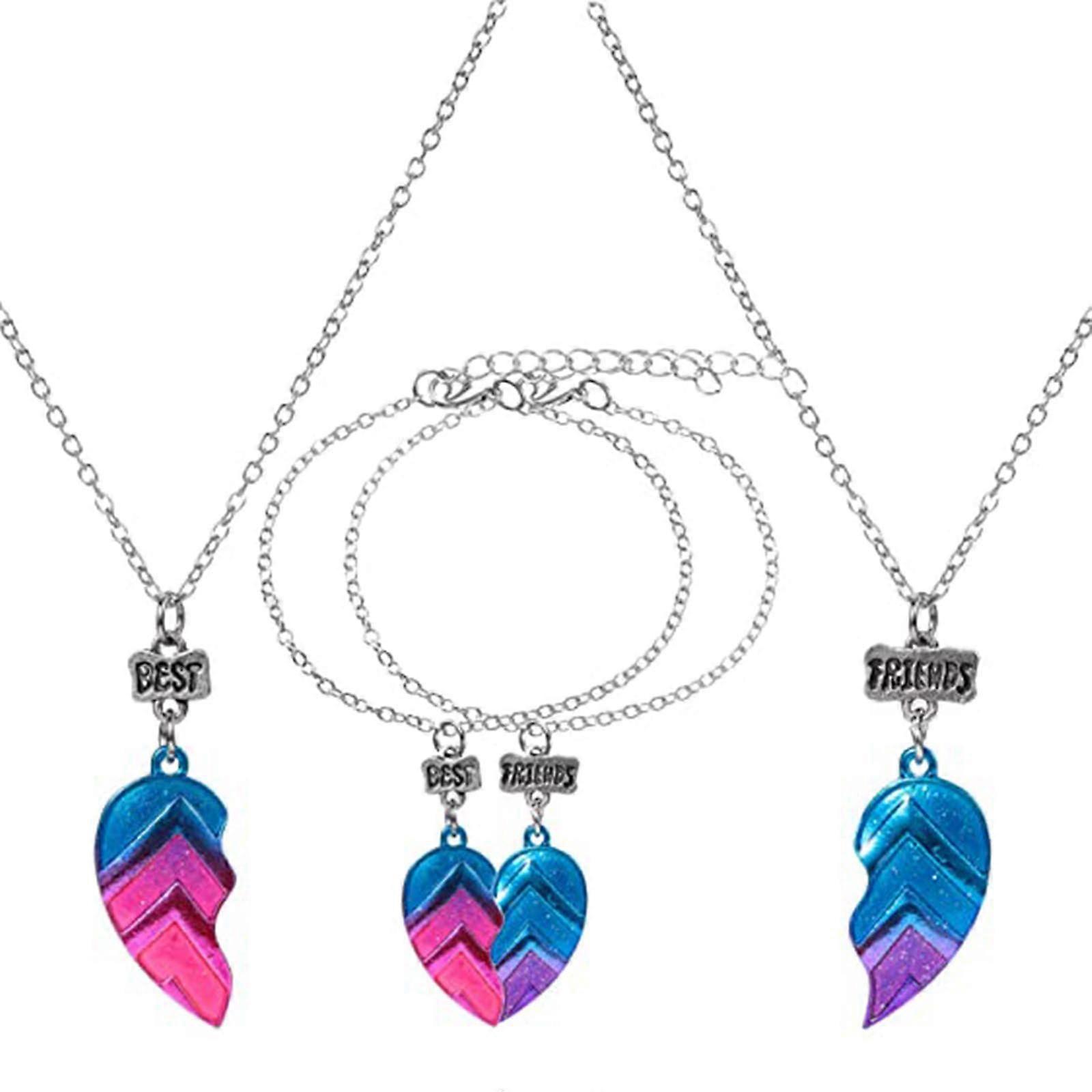 2pcs / 4pcs BFF Collier Bracelets Demi-Coeur Amitié Bijoux Set pour Fille Dame