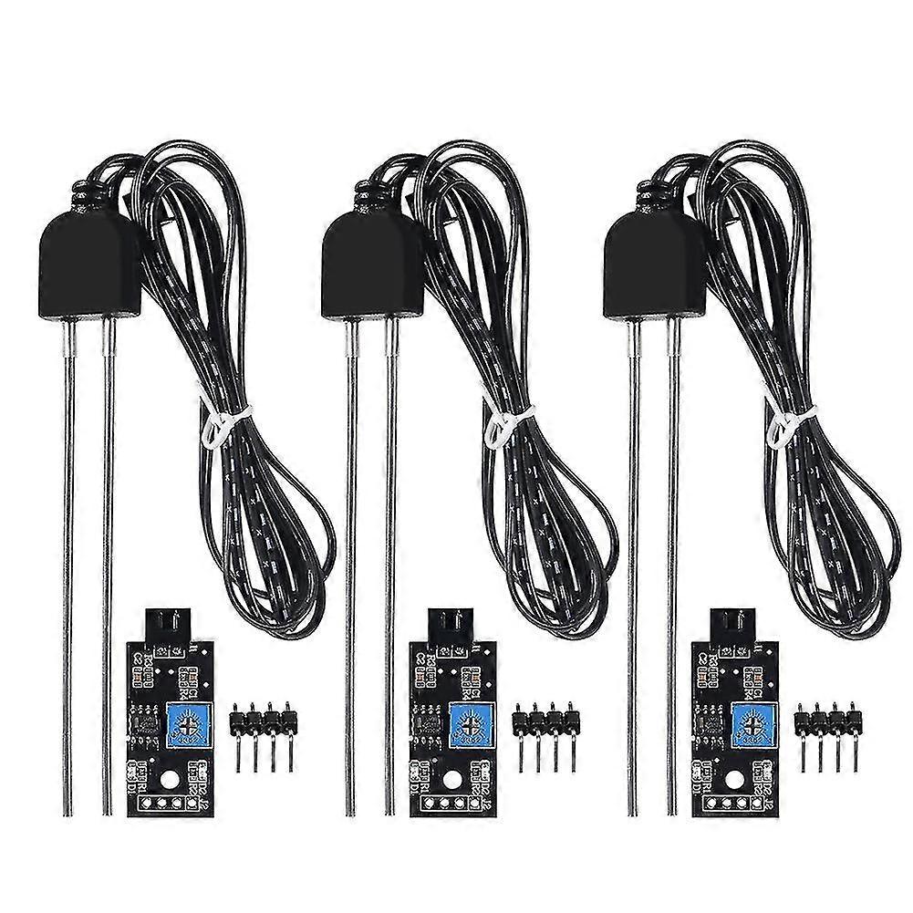 3 Sets Soil Moisture Sensor, With Corrosion Resistant Probe, Module Digital Analog Signal Output Fo