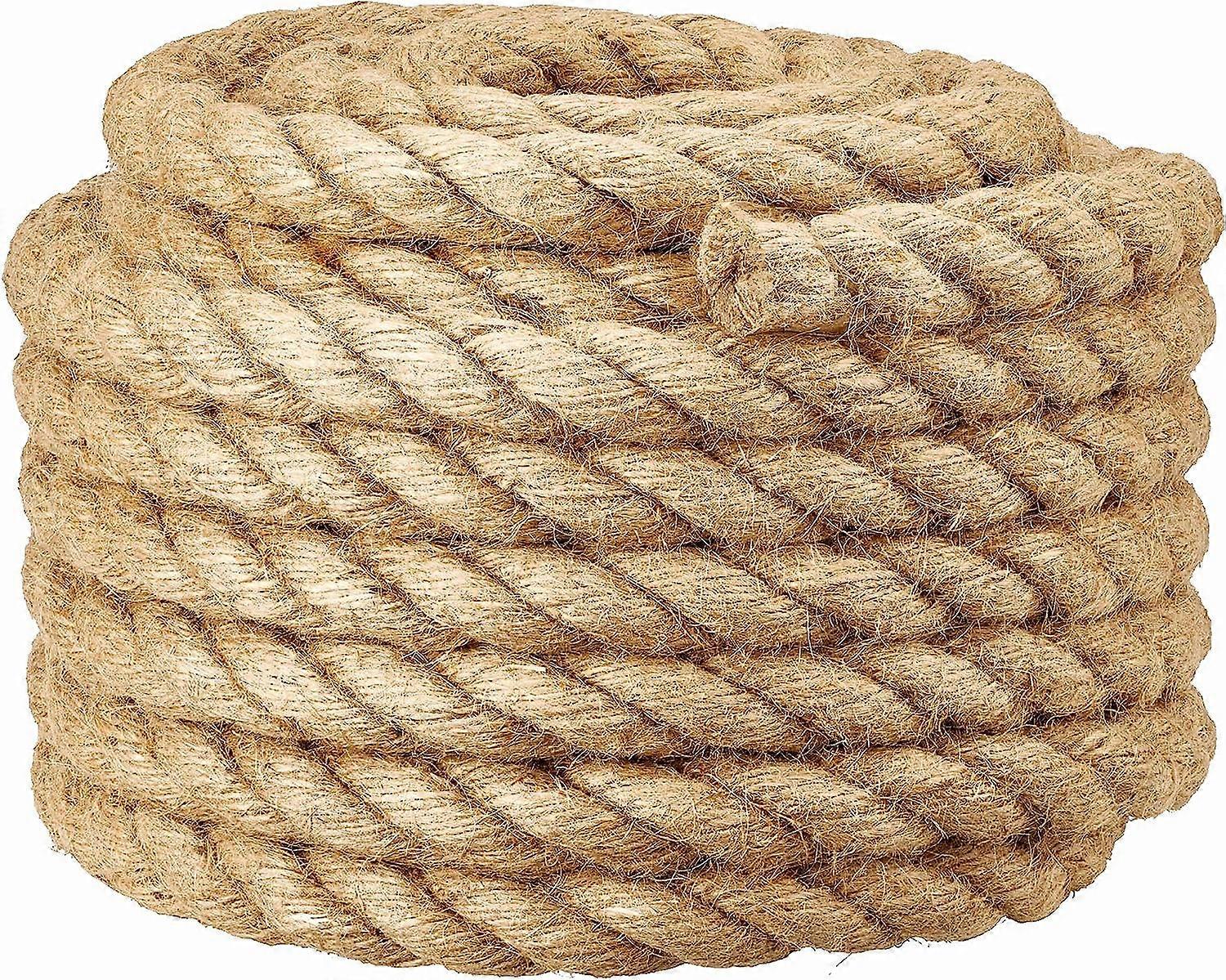 20mm Barrier Rope for Stair Handrail/Balcony Railing, String for Tug of War, Swings, Ship and Hoist, Gym Battle and Climbing, 20mm*10m, Beige