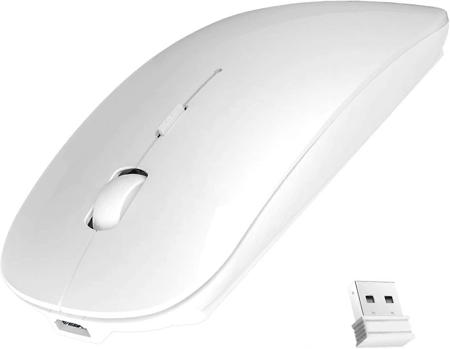 Ultra-Thin 2.4G Office Wireless Mouse Mute Charging Mouse Notebook Home Mouse with USB Receiver Compatible for Notebook, PC, Laptop, Computer, MacBook
