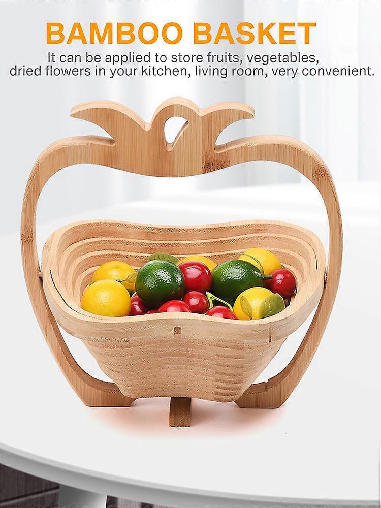 Creative Folding Bamboo Fruit Basket - Convenient and Beautiful Home Organization
