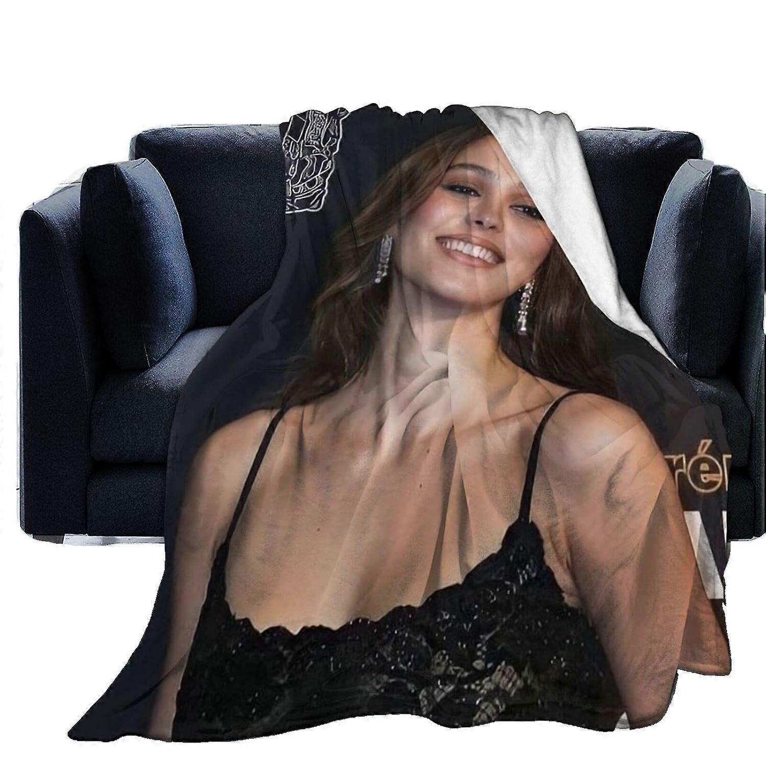 Lily Rose Depp tæppe Ultra-Soft Flannel Tæppe 3D Print Fluffy Plys Tæppe Sengetøj Indretning Kaste tæppe til stue soveværelse sovesal indretning (3Størrelser