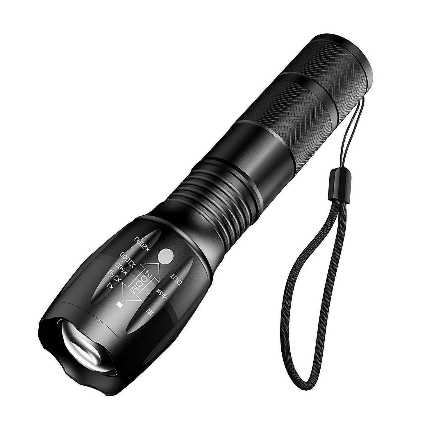 Ultra Powerful LED Torch, 1000 Lumens Flashlight, IPX5 Waterproof Tactical Torch, Zoomable, 5 Lighting Modes, Shockproof Anti-Slip for Camping Hiking 