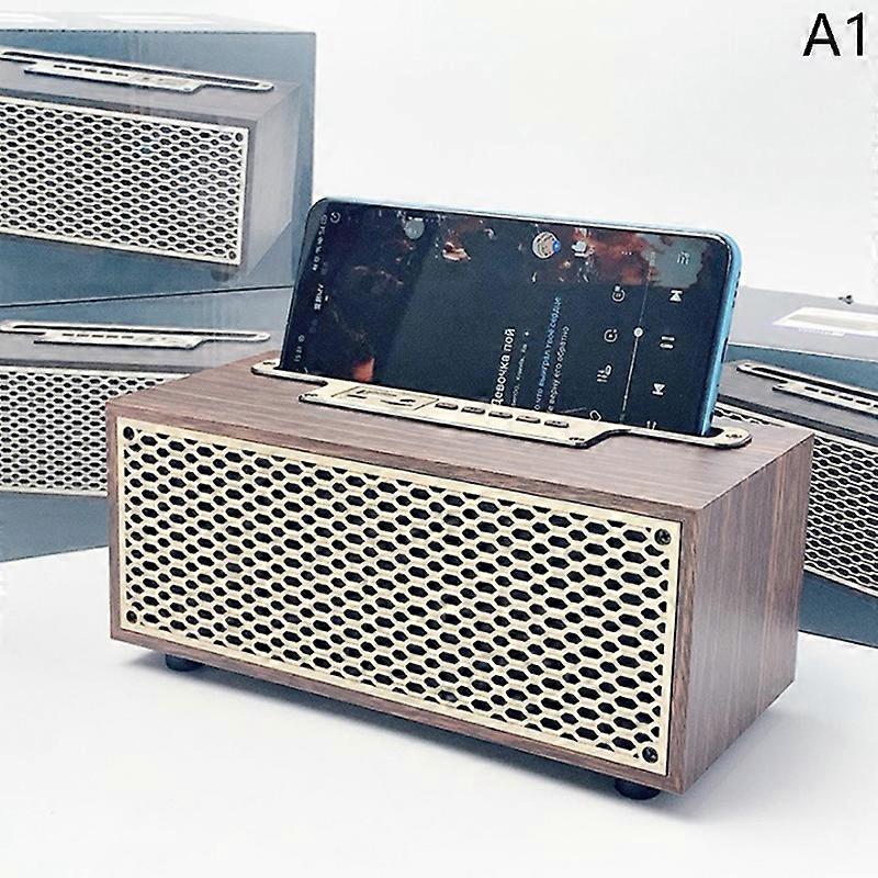 Vintage Wood Grain Bluetooth Speaker TWS Wireless Home Subwoofer Outdoor Portable Radio Gift Stereo Mobile Phone Stand Speaker